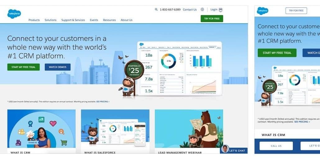 7 práticas recomendadas de design responsivo que você precisa conhecer 7 salesforce CTAs-min móvel